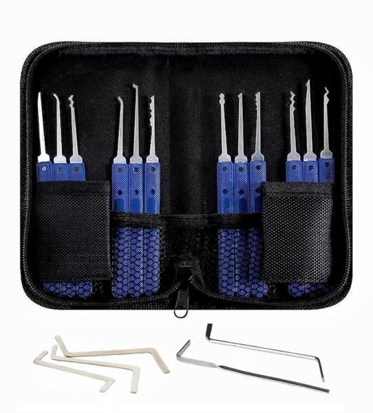 17-Piece Lock Pick Set/Key Extractor Tool With Storage Bag For Locksmith