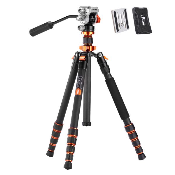 K&amp;F Omni-Director Carbon Fibre Video Tripod with Fluid Head | KF09.158