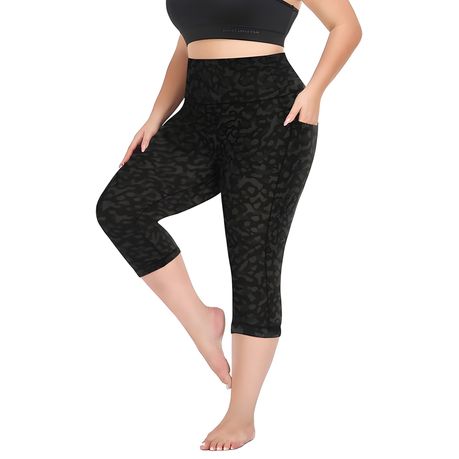 Women High Waist Capri Yoga Pants Pockets Workout Running Athletic Leggings