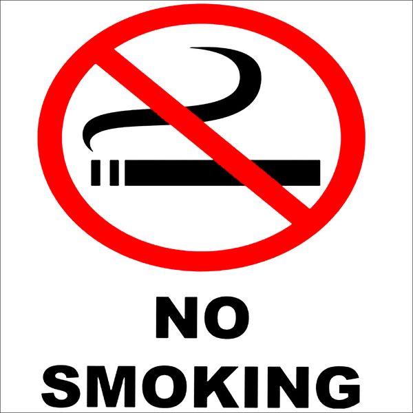 No Smoking Sign 19x19cm - 2 Pack