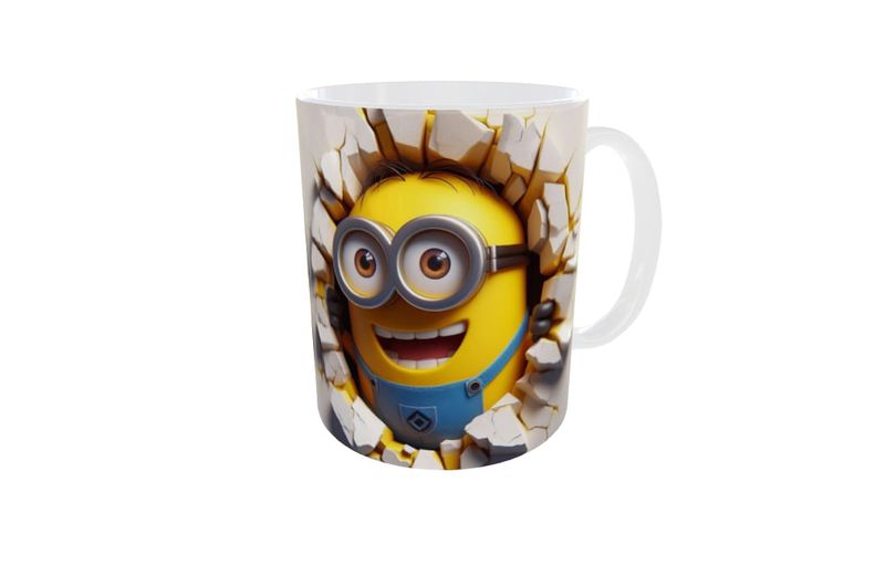 Minion Bello Wall Burst 3D Effect Coffee Mug - 325ml - Ceramic Gift