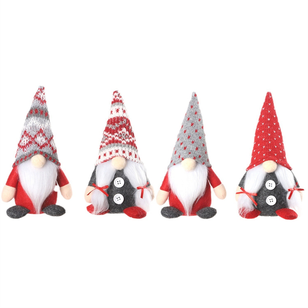 4PCS Christmas Gnomes Plush Gifts Handamde Swedish Tomte Doll Reindeer Gnom