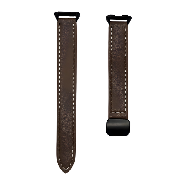 Faux Leather Strap Compatible with Huawei Band 8/9/10 - Brown