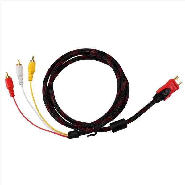 HDMI to 3RCA AV Cable 1.5M Compatible with HDTV DVD 1080P
