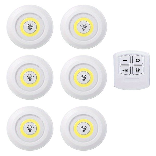 6 Pieces Smart Wireless Cob/Led Lights With Remote Control