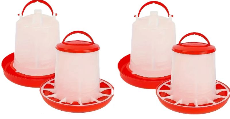 4 Pack - 3 Litre and 3 kg Chick Manual Feeders Set