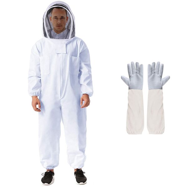 Beekeeping Suit Apiarist Beekeeping Jacket w/Sheepskin Gloves