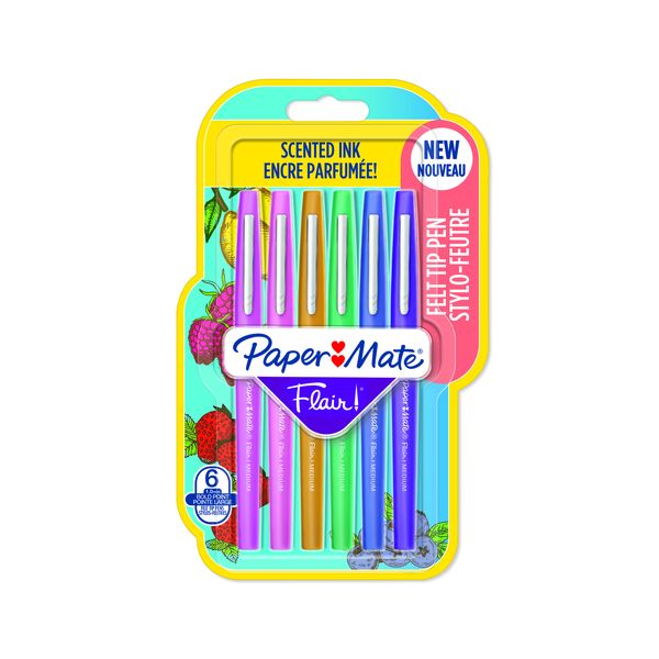 PAPER MATE Flair Scented Medium 0.7mm 6 Assorted Markers