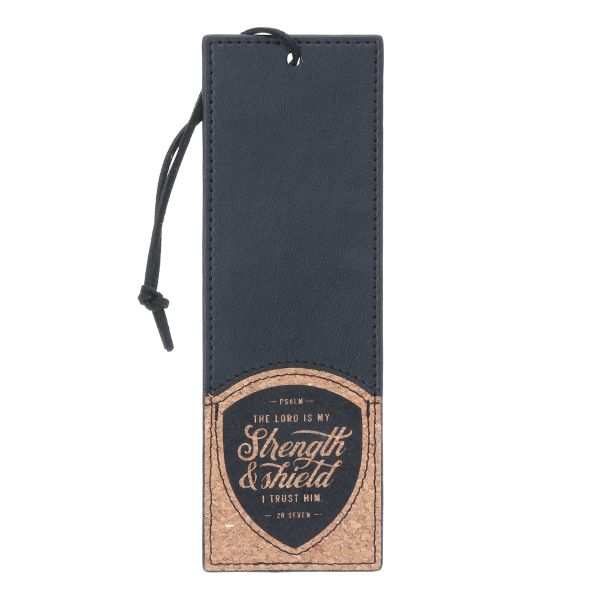 Bookmark - The Lord Is My Strength and Shield, Faux Leather