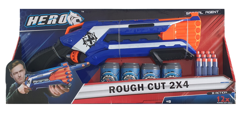 Hero Nerf Gun - Pump-Action Shotgun with Darts and Cans