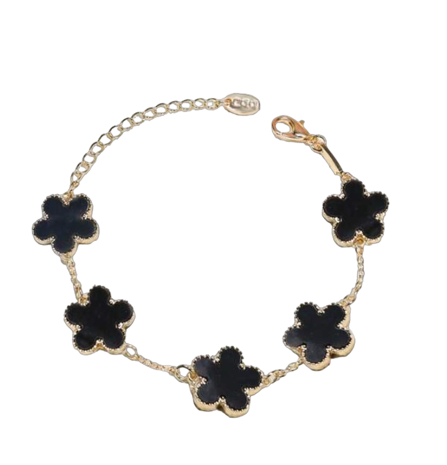 5 Clover Gold And Black Bracelet In Gift Box | Shop Today. Get it ...