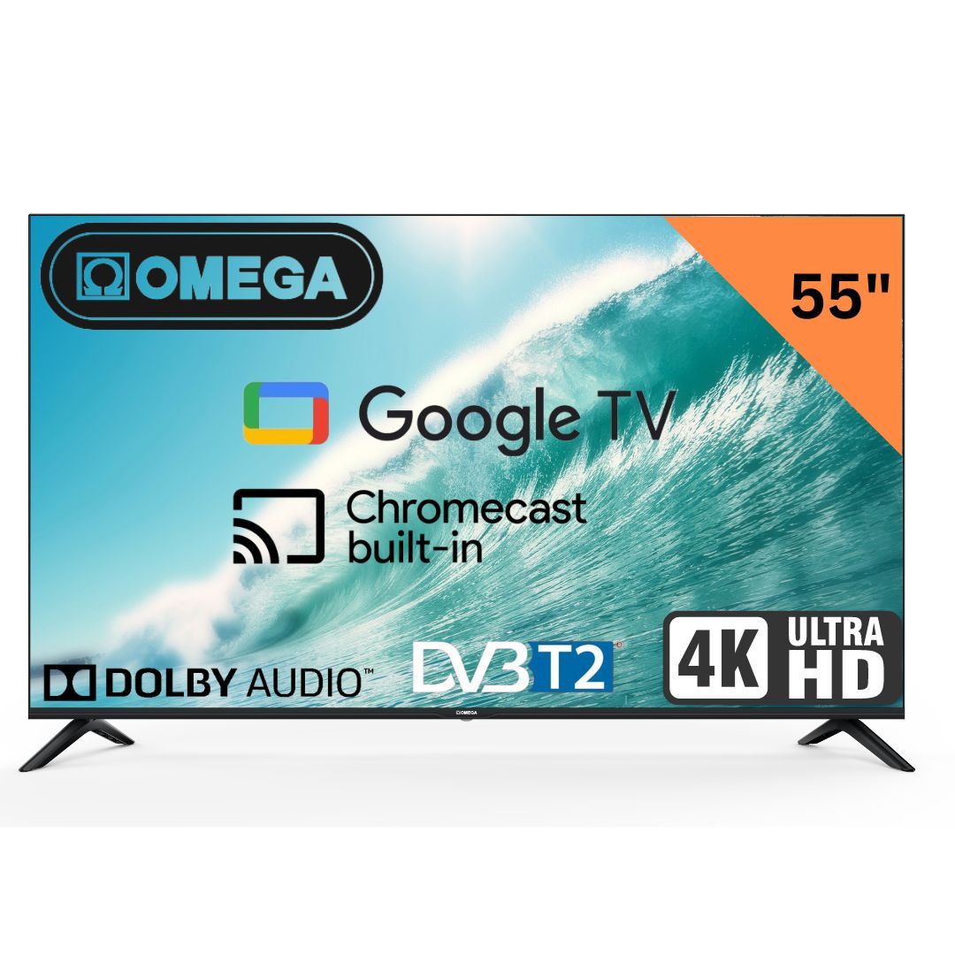 Omega 55" 4K Ultra HD Smart Google TV Dolby Audio/Chromecast/Digital Tuner