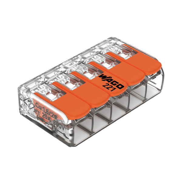 WAGO 221 Compact Splicing Connectors. 5 Way - Box of 25