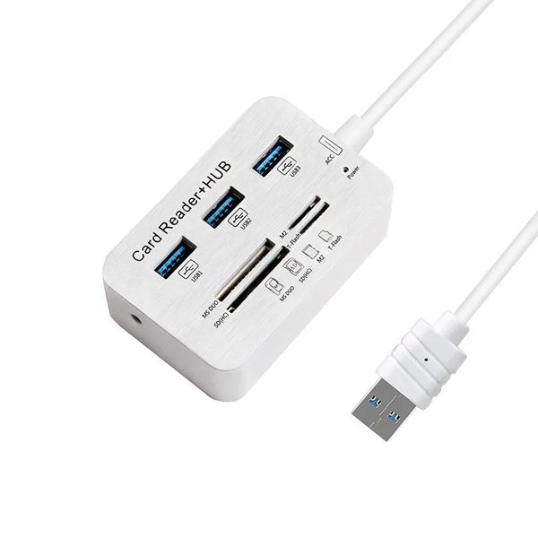 2 in 1 USB 3.0 Hub and Card Reader Combo for PC Laptop Tablet