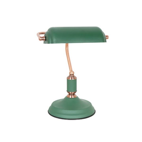 Radiant Metal Bankers Lamp E27 Green