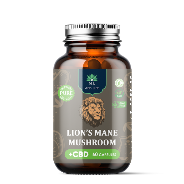 Medlife Lions Mane 1200mg with CBD - 60 Capsules
