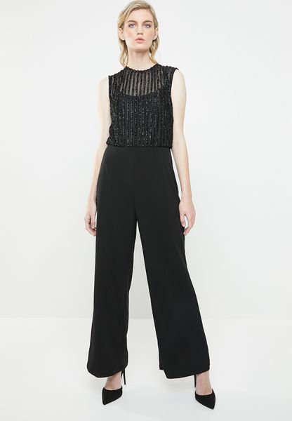 Women's Vero Moda Shane Glitter Body Jumpsuit - Black