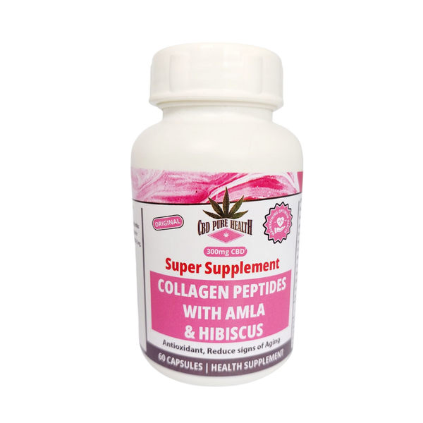CBD Pure Health 300mg Collagen Peptides with Amla &amp; Hibiscus