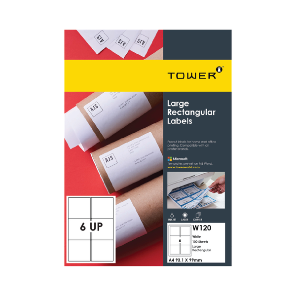 TOWER A4 Self-adhesive printable labels -100 Sheets