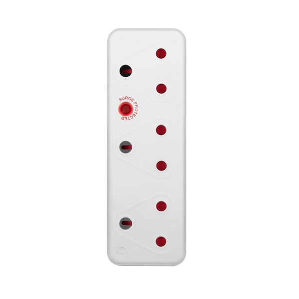 Switched 3-Way Medium Surge Protector Plug 16A