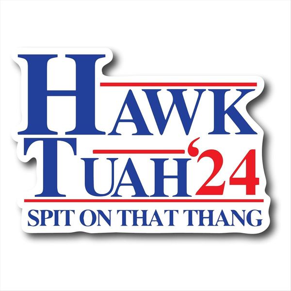 Hawk Tuah Spit on That Thang Funny Bumper Sticker C