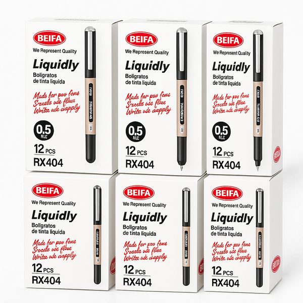 Straight LiquidInk Roller Ball Pen-6 x Boxes