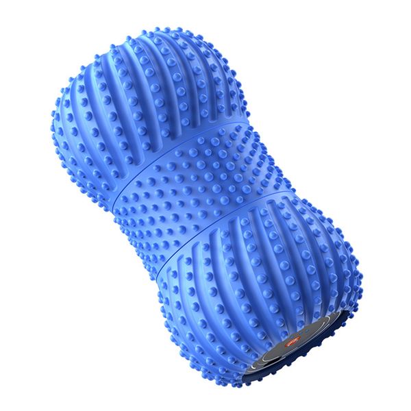 Rechargeable 2in1 Vibrating Peanut Yoga Massage Ball with 6 Modes - Blue
