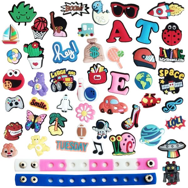 Cart In Mart 50 Piece Shoe Decoration Charms Stickers &amp; Bracelets