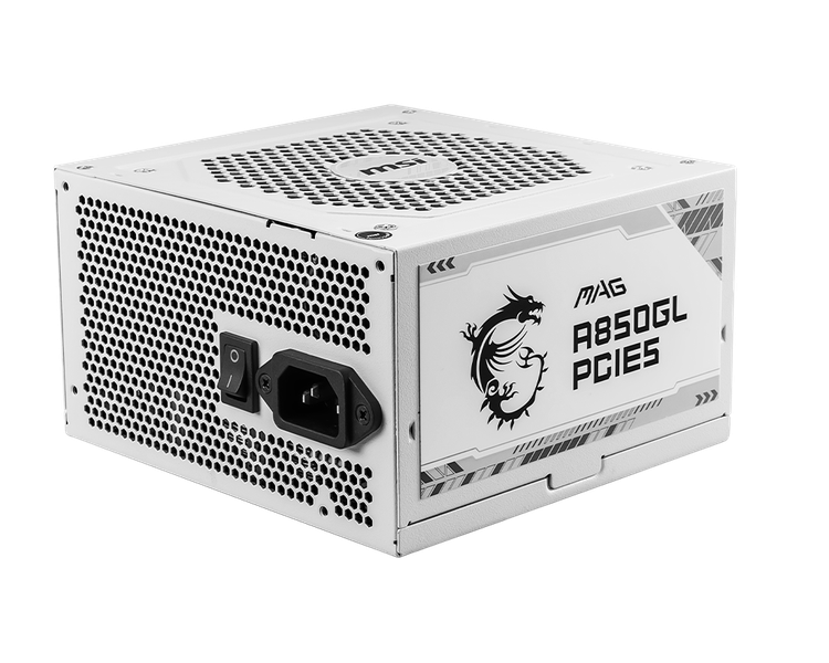 MSI MAG A850GL PCIE5 850W 80 Plus Gold PCIe 5.0 Fully Modular White
