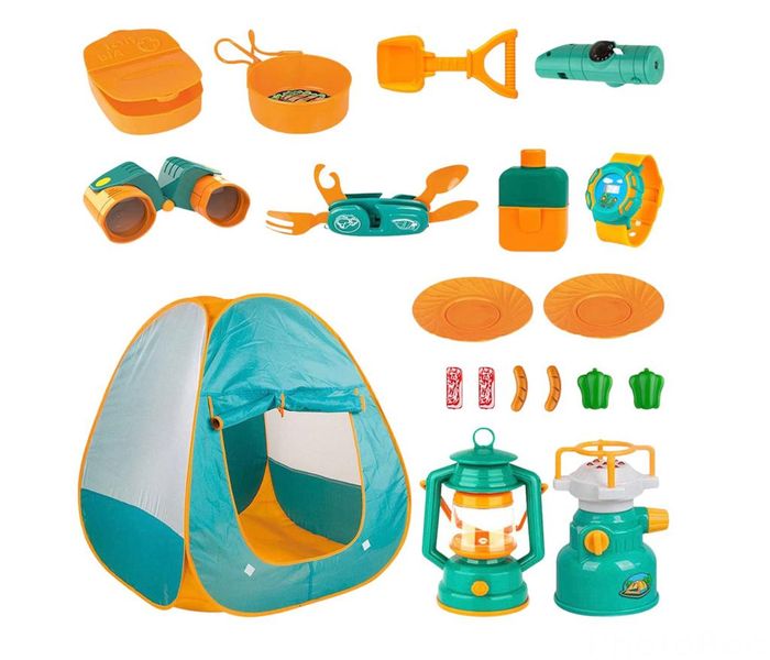 Kids Camp Set - Outdoor and Indoor Pretend Play Gift Set - 19 Pieces