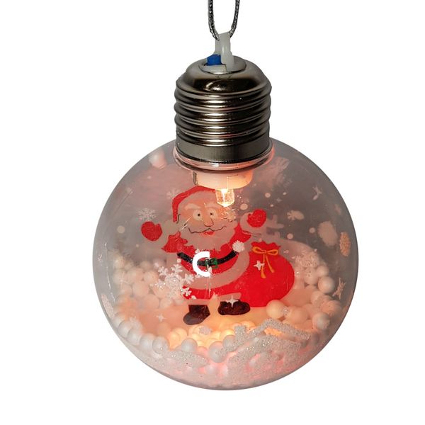 Light Up Christmas Santa Bauble - Self Lit Christmas Ball