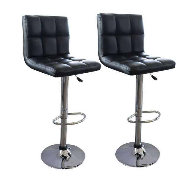 Highback Kitchen Bar Stool Chair - Set of 2 – Black