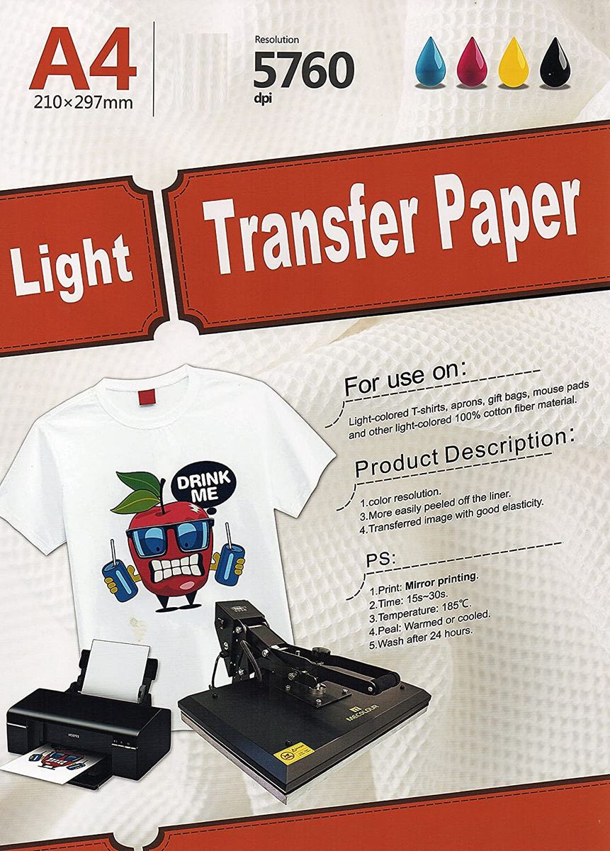 A4 Tshirt Transfer Paper Light 10 sheets Shop Today. Get it