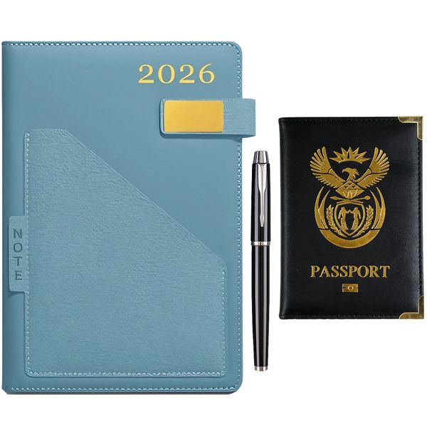 2026 Diary A5 Daily Planner One Page A Day with Passport Protector &amp; Pen