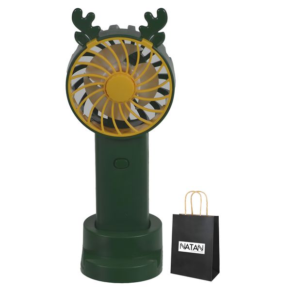 Mini Fan Quiet 3-Speed USB Rechargeable with Phone Stand + Gift Bag Natan