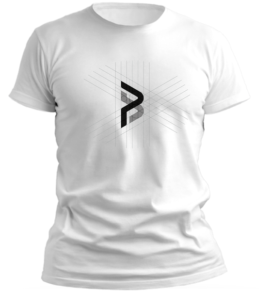 PepperSt Men's White T-Shirt - Grid Design P