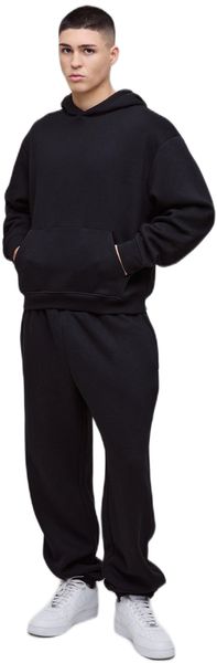 boohooMAN - Men's Boxy Hooded Tracksuit - Black