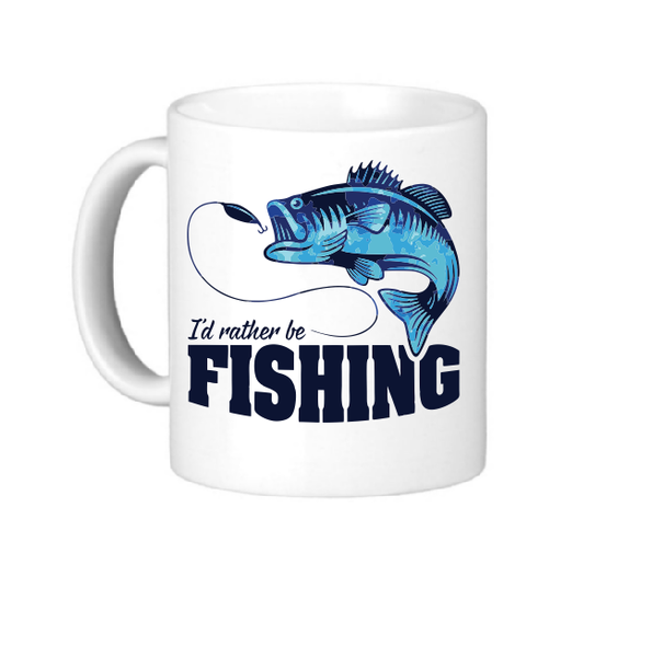 I'd Rather Be Fishing" Ceramic Coffee Mug - Perfect Gift for Anglers