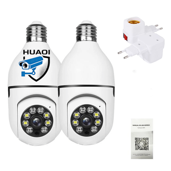 Bulb-Style Security Camera + HD Night Vision + 360 Rotation WiFi Home HUAOI