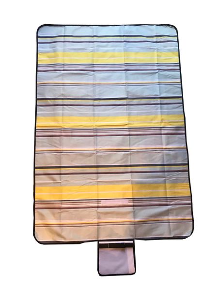 Olive Tree - Picnic Mat - 200cm x 150cm - Yellow &amp; Blue Stripe