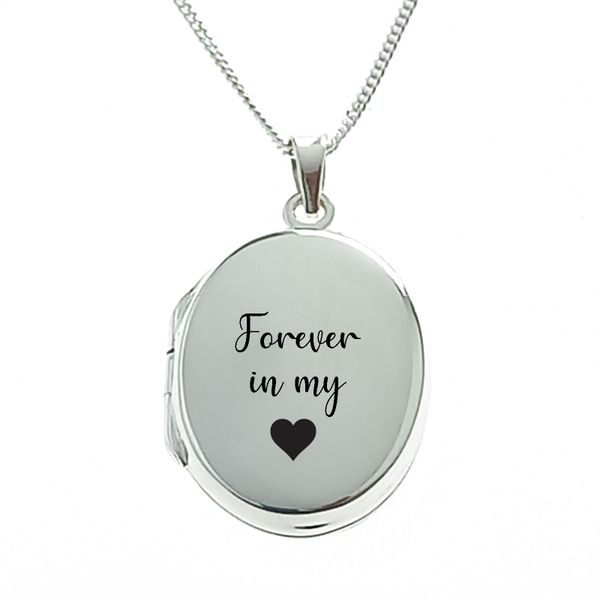 Forever In My Heart Sterling Silver Locket With Chain