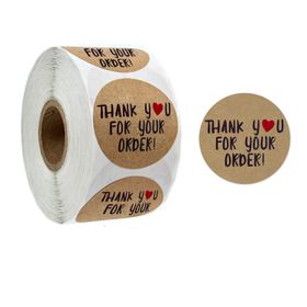 Kraft thank you stickers gifts boxes cartons florists bakery packaging ...