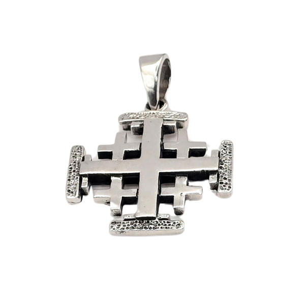 925 Sterling Silver Jerusalem Cross Pendant 2.4cm × 2,4 cm