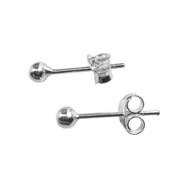3mm Round Stud Earrings Sterling Silver 925
