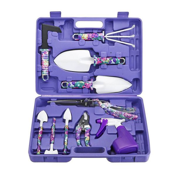 Gardening 10 Piece Tool Set Purple