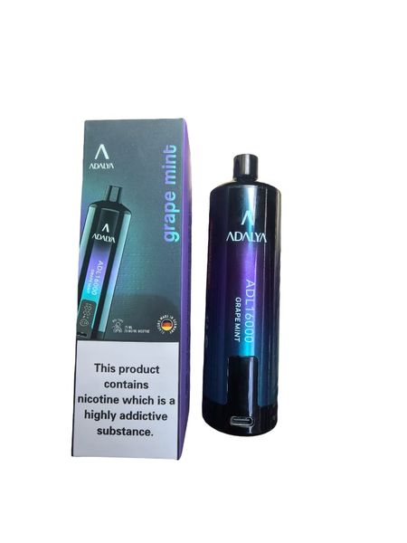 Adalya Disposable Vape - Grape Mint Flavour (16,000 Puffs, Rechargeable)