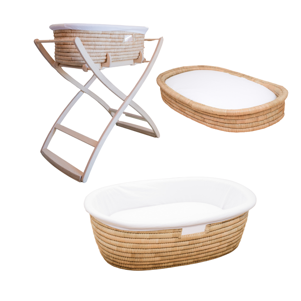 Love Local Moses Basket Cosy Value Set - Curved Baltic Birch Safety Stand