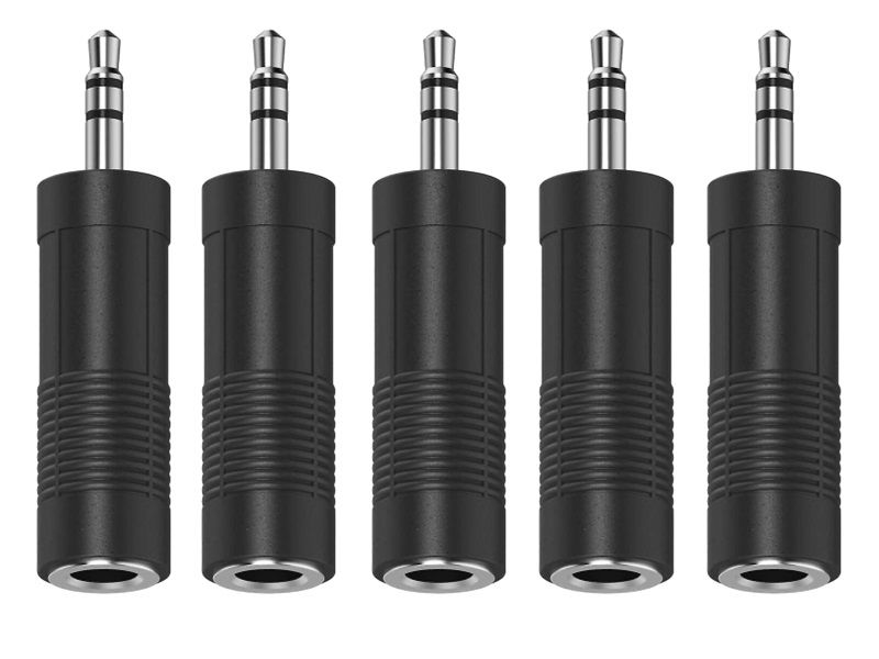 ZaTech Stereo Male 3.5mm to Stereo Female 6.5mm Adapte - PACK OF 5
