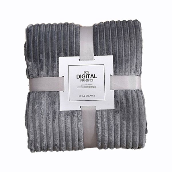 Flannel Fleece Throw Blanket for Sofa Plush Cover for Bed Gift B