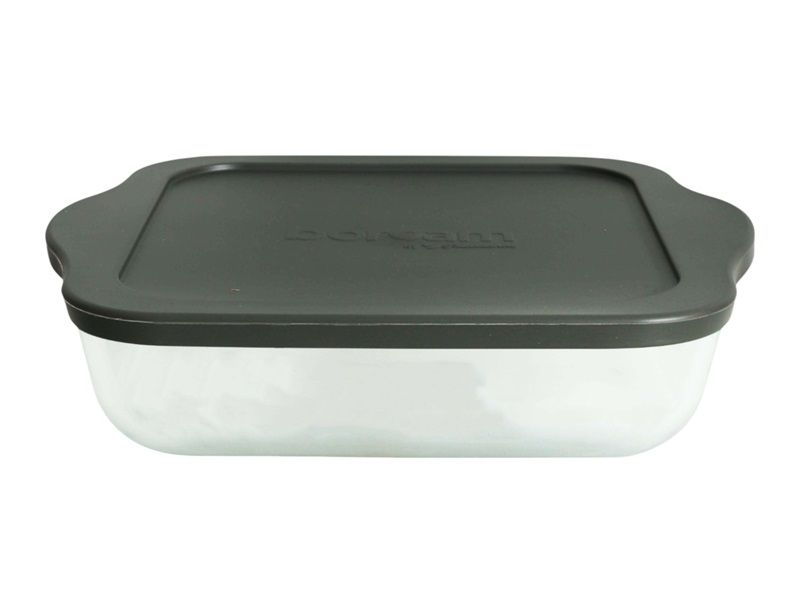 Glass Oven Tray with Grey Silicone Lid 3200ml